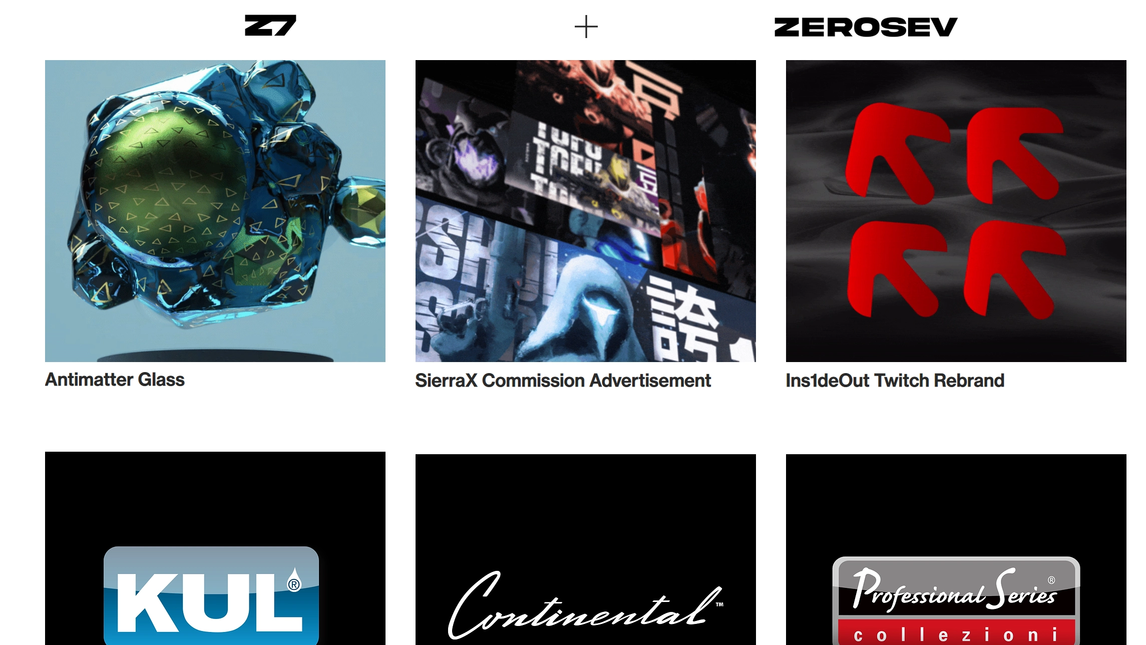 ZEROSEV Portoflio Website Home Page