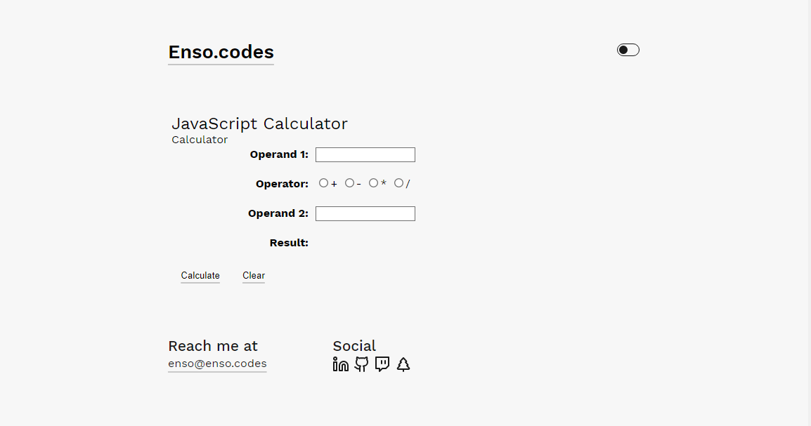 Preview of JavaScript Calculator